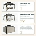 thumbnail image 5 of Summit Living 12' x 14' Hardtop Gazebo Aluminum Frame Galvanized Steel Double Roof Patio Gazebo with Netting & Curtains Brown, 5 of 8