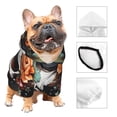 thumbnail image 3 of Fotbe Flower Horn Skull Sudadera con Estampado para Perros Pequeños – Suéter con Capucha para Mascotas, Tela Suave de Forro Polar con Bolsillo-Medium, 3 of 7