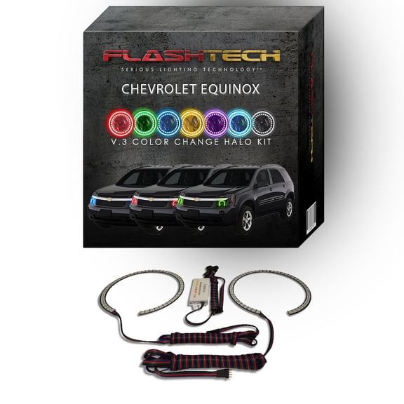Flashtech RGB Multi Color Changing LED Halo kit for 2005-2009 Chevrolet Equinox Headlights