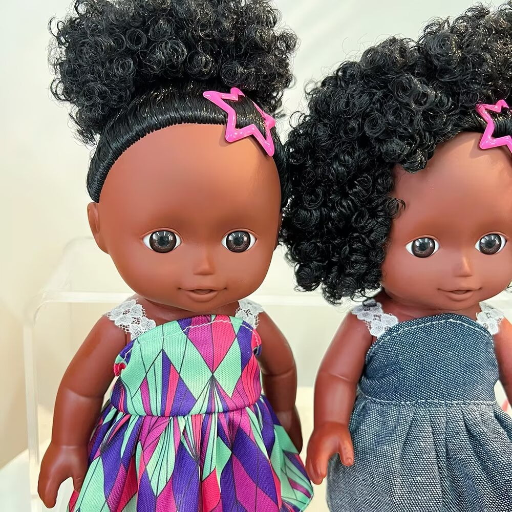 AmaMary 10 Inch Reborn Baby Doll Set of 2 – Lifelike Vinyl African American Newborns, Adorable Black Baby Dolls in Gift-Ready Pack