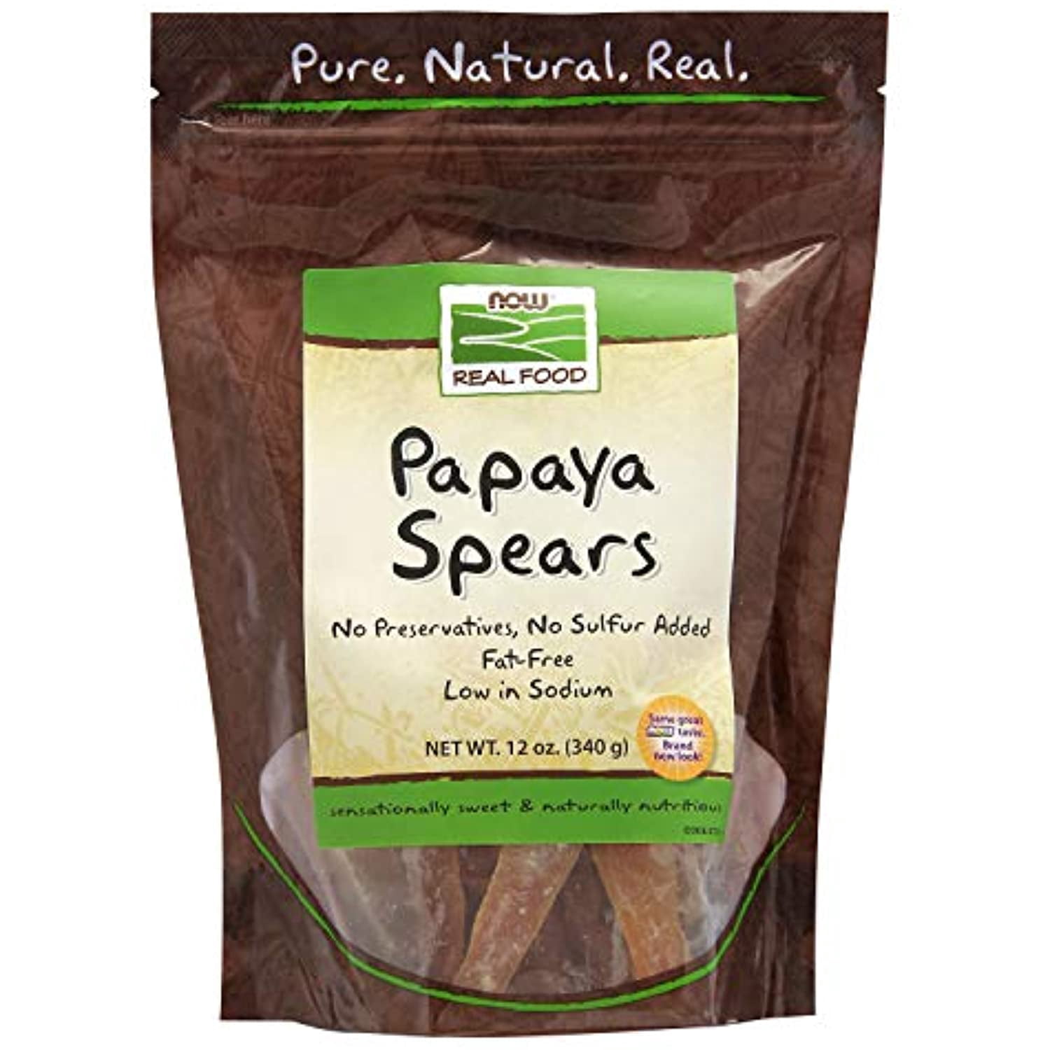 Now Natural Foods, Papaya Spears, No Preservatives Or Added Sulfur, Fat-Free And Low-Sodium, 12-Ounce (Packaging May Vary)