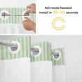 thumbnail image 5 of Sage Green Striped No Hook Shower Curtain Waterproof, Bathroom Curtains with Snap in Liners and See Through Top Window, Modern Simple Farmhouse Beige Hotel Style Bathtub Curtains Shower 36"Wx78"L, 5 of 8