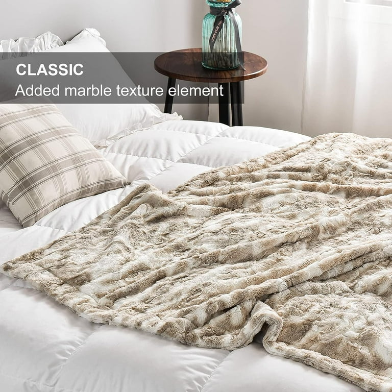 Oversized Fleece Throw Blanket for Couch 60