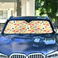 thumbnail image 4 of Tomato Orange Berry Car Windshield Sun Shade Foldable Car Front Window Visor Heat and UV Protection 53x23.5, 4 of 8