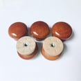 thumbnail image 5 of Gamvdout Kids Room Wooden Handles 50Pcs Brown Red Lotus Solid Wood Furniture Drawer Counter Cabinet Chinese Style Single Hole Round Handle Diameter 24Mm, 5 of 5
