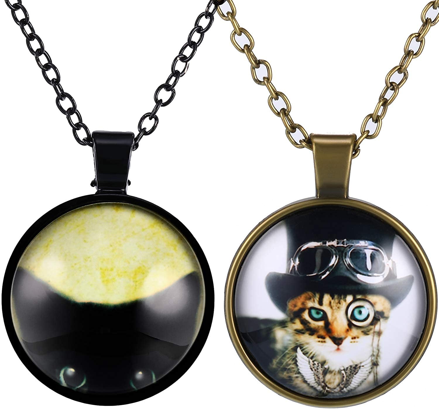 cat themed gifts Kawaii cat Steampunk cat Cat charm Cat lover gift Black cat pendant Cat jewelry Black cat necklace cat gifts