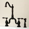 thumbnail image 2 of Kingston Brass KS7755TALBS Bridge Kitchen Faucet with Brass Sprayer, Oil Rubbed Bronze, 2 of 3