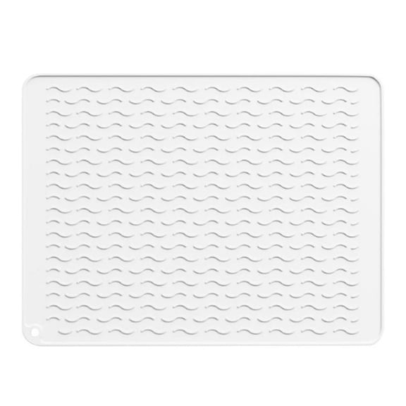 TOP! Silicone Dish Drying Mat - Heat Resistant,Foldable, Non-Slip Kitchen Countertop Draining Pad for Dishes,Sink Drip Tray A