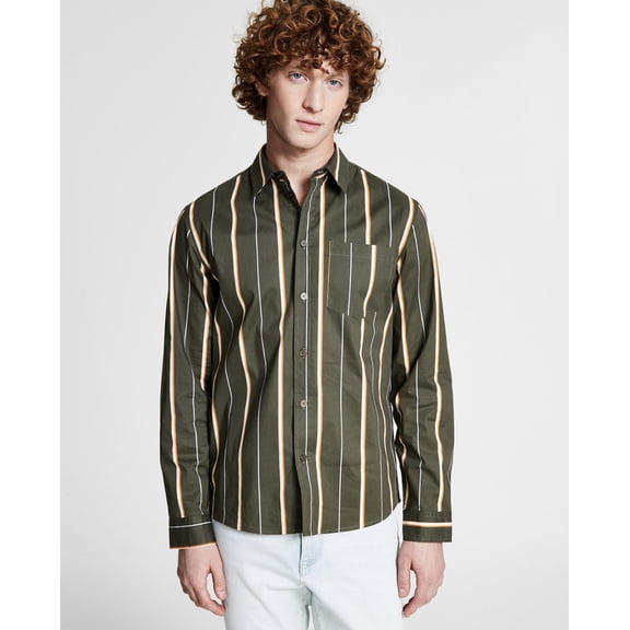And Now This Men's Point Collar Regular-Fit Stripe Shirt Kambaba Size S