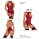 thumbnail image 5 of Mujeres una pieza de lencería elegante floral encaje V cuello Halter Backless Bodysuit con tangas, 5 of 6