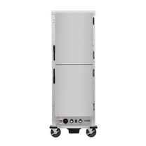 33 in. Commercial Insulated Heated Holding/Proofing Cabinet with 36-Pan Capacity and Solid Dutch Doors in Silver (KM-CHP36-SIDD)