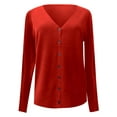 thumbnail image 5 of Avamo Ladies Sweater Long Sleeve Knit Cardigan Winter Warm Knitted Sweaters Women Knitwear Tops Work Red 2XL, 5 of 6