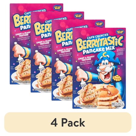 (4 pack) Cap'n Crunch Berrytastic Pancake Mix, 24 oz Box