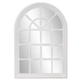 thumbnail image 1 of HomeRoots 383726 Miroir Blanc Lavé avec Panneau Arqué Design de Fenêtre, 1 of 1