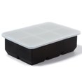 thumbnail image 1 of Bandejas de silicona para cubitos de hielo: moldes de silicona para cubitos de hielo de gran tamaño con tapa extraíble a prueba de fugas Bandeja cuadrada para cubitos de hielo para cócteles, whisky,, 1 of 5
