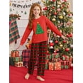 thumbnail image 3 of Oudiya Girls Christmas Pajamas Set Holiday Pjs for Kids Santa Long Sleeve Sleepwear, 4-13Y, 3 of 4