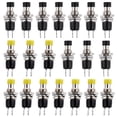 thumbnail image 1 of 20 piezas Mini botón momentáneo interruptor de encendido y apagado terminales de 2 pines amarillo + negro Cola Mini interruptor de botón, 1 of 8