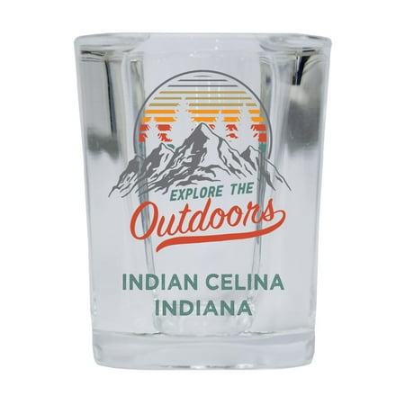 

Indian Celina Indiana Explore the Outdoors Souvenir 2 Ounce Square Base Liquor Shot Glass 4-Pack