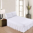 thumbnail image 2 of JUNWELL Sheets & Beyond Solid Microfiber 14” Bed Skirt  Queen  White, 2 of 5