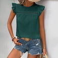 thumbnail image 2 of Women Summer Tops Womens Lace Short Sleeve Blouses V Neck T Shirt Dressy Casual Tops Workout Tee Womens Baseball Mom Women Pocket Short Ladies Work Blouse Long Neck Shirt Fall Set Tee Shirts Mint, 2 of 6