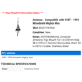 thumbnail image 2 of Antenna - Compatible with 1987 - 1992 Mitsubishi Mighty Max 1988 1989 1990 1991, 2 of 2