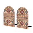 thumbnail image 2 of Picia Traditional Tribal Aztec Pattern Wood Bookends for Shelves,Non-slip Bookends, Heavy Duty Wooden Bookend Support,1 Pair, 2 of 8