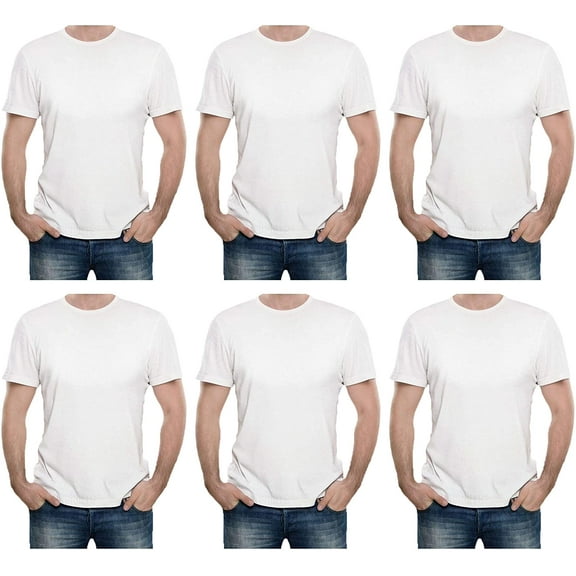 SOCKS'NBULK Mens Cotton Crew Neck Short Sleeve T-Shirts Mix Colors Bulk Pack