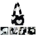 thumbnail image 3 of Shisuyan 1Pack Mobile Phone Carry Pouch Storage Bag Black Plush Open-top Button Wallet Storage, 3 of 8