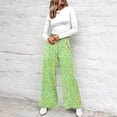 thumbnail image 5 of Delayuji Women's Wide Leg Pants Printed Summer Casual Palazzo Pants Drawstring Loose Fashion with Button High Elastic Waisted Pants Trousers With Pockets, 5 of 6