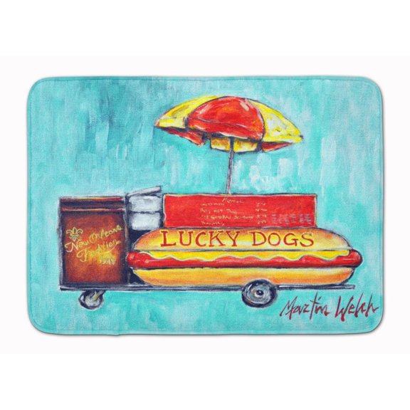 Carolines Treasures MW1279RUG Lucky Dog for Me Machine Washable Memory Foam Mat 19 X 27" multicolor