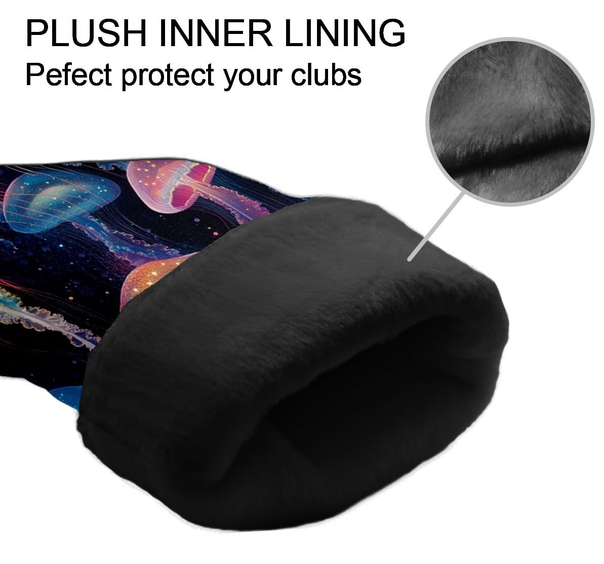 Golf Club Covers PU Leather Waterproof Head Covers for Fairway Woods Hybrids Sea Jellyfish Unisex Fits Most Brands