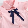 thumbnail image 5 of Ticikt Girls Ruffle Sleeve Summer Dress Kids Casual Pleated School Uniform Polo Dresses,Color:Pink,Size:9-10 Years, 5 of 8