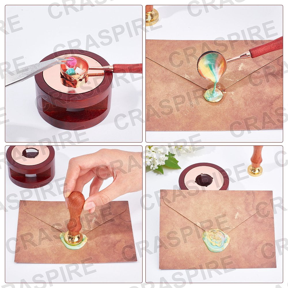 DIY Stamp Making Kits Including Seal Stamp Wax Stick Melting Pot Holder Wax Sticks Melting Spoon Paraffin Candles and Beading Tweezer 0.9cm 511pcs/set