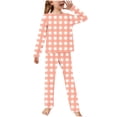 thumbnail image 2 of Amidoa Girls Summer Outfits 2 Piece Long Sleeve Cute Print Homewear Top and Pants Kids Clothing Sets Orange Size 2, 2 of 3