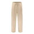 thumbnail image 2 of Rggeeun Mens Casual Pants Loose Fit Straight Leg Drawstring Waist Comfortable Trousers With Pockets For Daily Wear And Sports Classic, 2 of 7