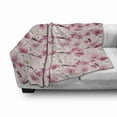 thumbnail image 3 of Floral Soft Flannel Fleece Throw Blanket, Chinese Plum Patterns Spring Blossoms Motifs with Buds Natural Art, Cozy Plush for Indoor and Outdoor Use, 50" x 60", Baby Pink Pastel Pink, by Ambesonne, 3 of 6