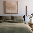 thumbnail image 2 of French Linen and Cotton Duvet Cover & Sham Set - King/Cal King - Moss | BOKSER HOME, 2 of 5