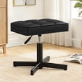 thumbnail image 3 of Carolayne 15-19.5'' Adjustable Vanity Stool, 360° Swivel Upholstered Ottoman Stool for Makeup Room, Living Room, Black, 3 of 9