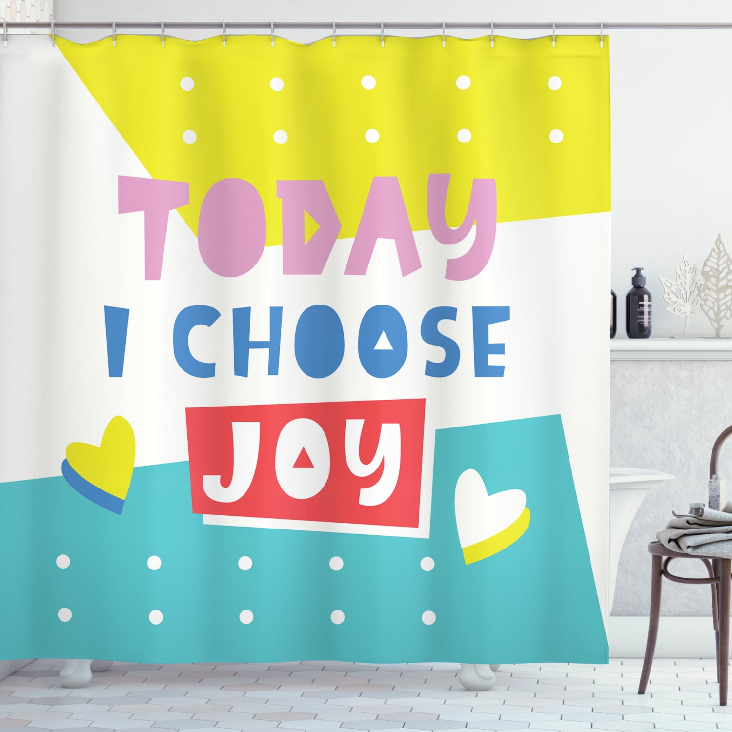 Choose Joy Shower Curtain, Today I Choose Joy Calligraphic Illustration ...
