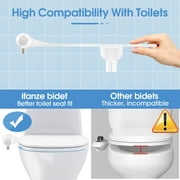 Ultra-Slim Bidet Attachment for Toilet, 2 Nozzle with Self Cleaning, Non-Electric White, 1 Pack, 15inch
