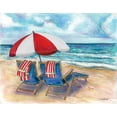 thumbnail image 2 of Williams, Todd 18x15 Gold Ornate Wood Framed with Double Matting Museum Art Print Titled - Beach Chairs, 2 of 4