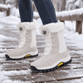 thumbnail image 2 of Stepedia Women's Warm Faux Fur Lined Windproof Mid-Calf Winter Snow Boots, White Size 6.5, 2 of 8