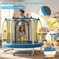 thumbnail image 6 of Mersco 55inch Kids Trampoline for Toddlers, Indoor and Outdor Toddler Trampoline with Safety Net, Mini Small Children Trampolines with Basketball Hoop,Baby Toys Gifts for Boys Girls, Birthday, Blue, 6 of 10