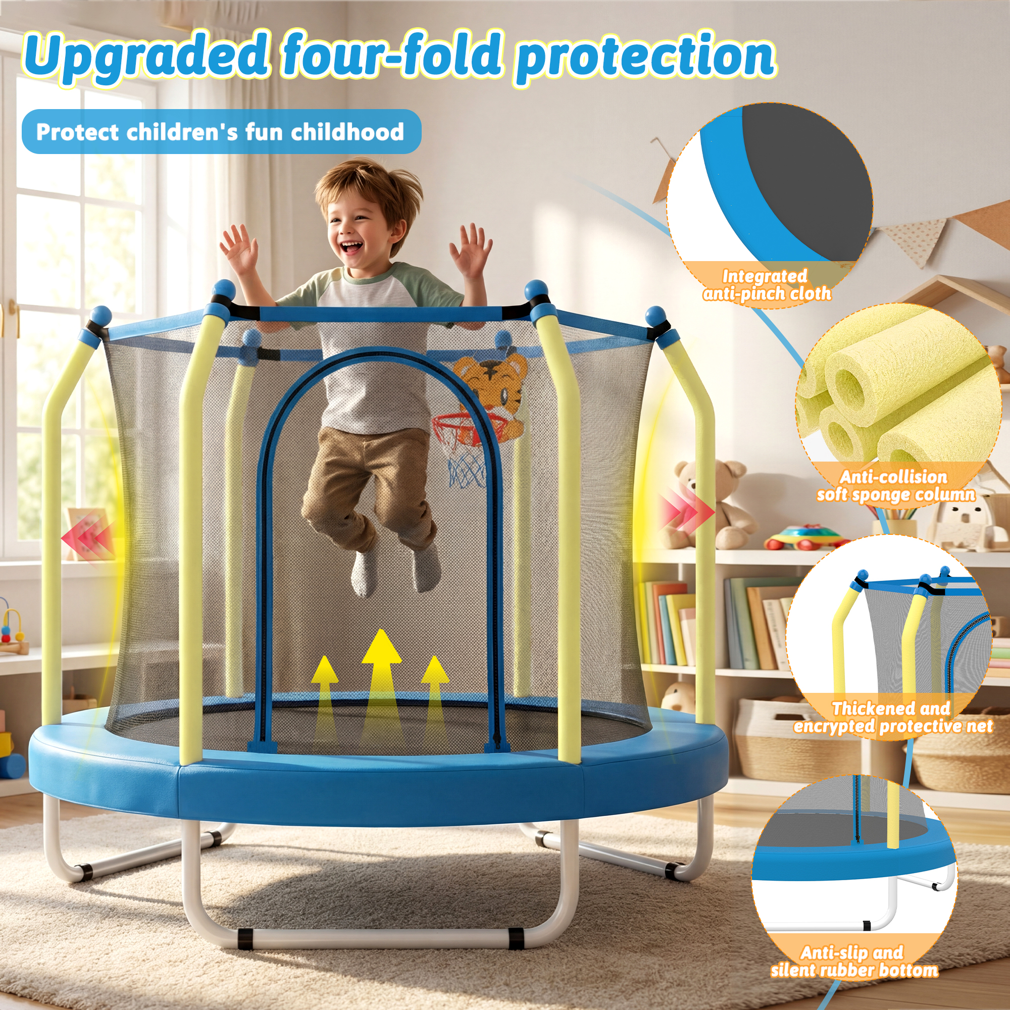 Mersco 55-Inch Mini Trampoline for Toddlers photo 5