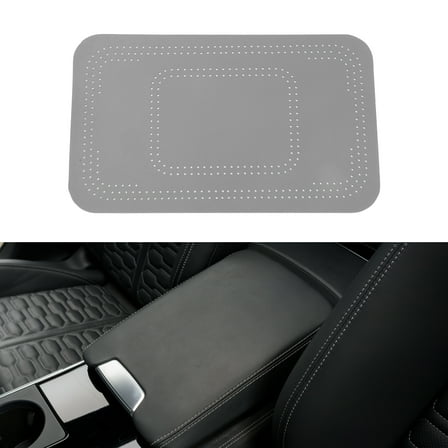 Unique Bargains Car Center Console Cover Car Armrest Cover 12.6"x7.48"x0.08" Light Gray Suede