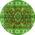 thumbnail image 1 of Ahgly Company Indoor Round Geometric Green Traditional Area Rugs, 3' Round, 1 of 1