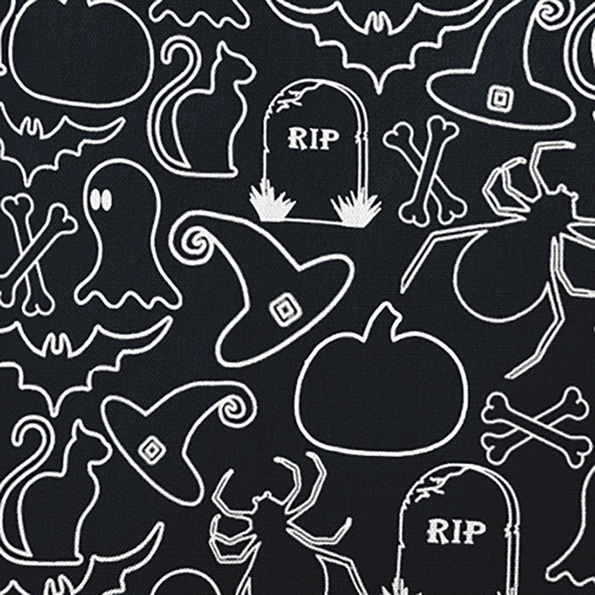 20" x 14" Simply Daisy Halloween Halloween Outlines Polyester Indoor/Outdoor Pillow, Black Qty 1