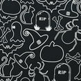thumbnail image 2 of 18" x 18" Simply Daisy Halloween Outlines Polyester Accent Pillow, Black Qty 1, 2 of 6