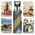 thumbnail image 7 of Yayeee 33oz Insulated Water Bottle Double Wall Stainless Steel with Flip Straw Lid, Green Geometric, 7 of 7