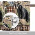 thumbnail image 6 of Vintage Black Bears Kitchen Curtain Valances for Windows Farmhouse Short Curtains, Abstract Country Plaid Fish Retro Rod Pocket Valance Curtain for Bedroom Cafe Living Room 60"x18", 6 of 8